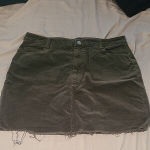 Forever 21 Green Corduroy Mini Pencil Skirt Casual